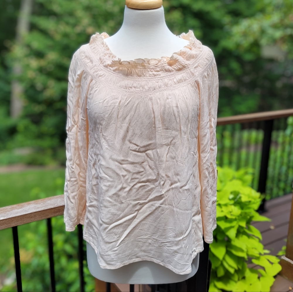 Ruffle Neck Crinkle Top by Sanctuary